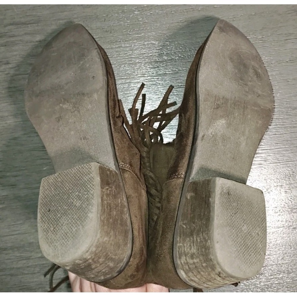 Roper women's brown suede faux leather "Fringy" western booties,Size 6 - Picture 6 of 8